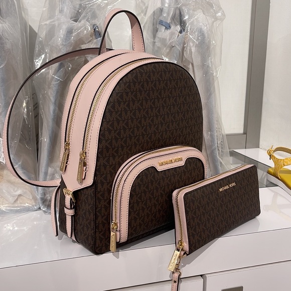 Michael Kors Md Backpack Bag Jaycee & Lg CONTINENTAL wallet-wristlet-phoneholder - Picture 2 of 16